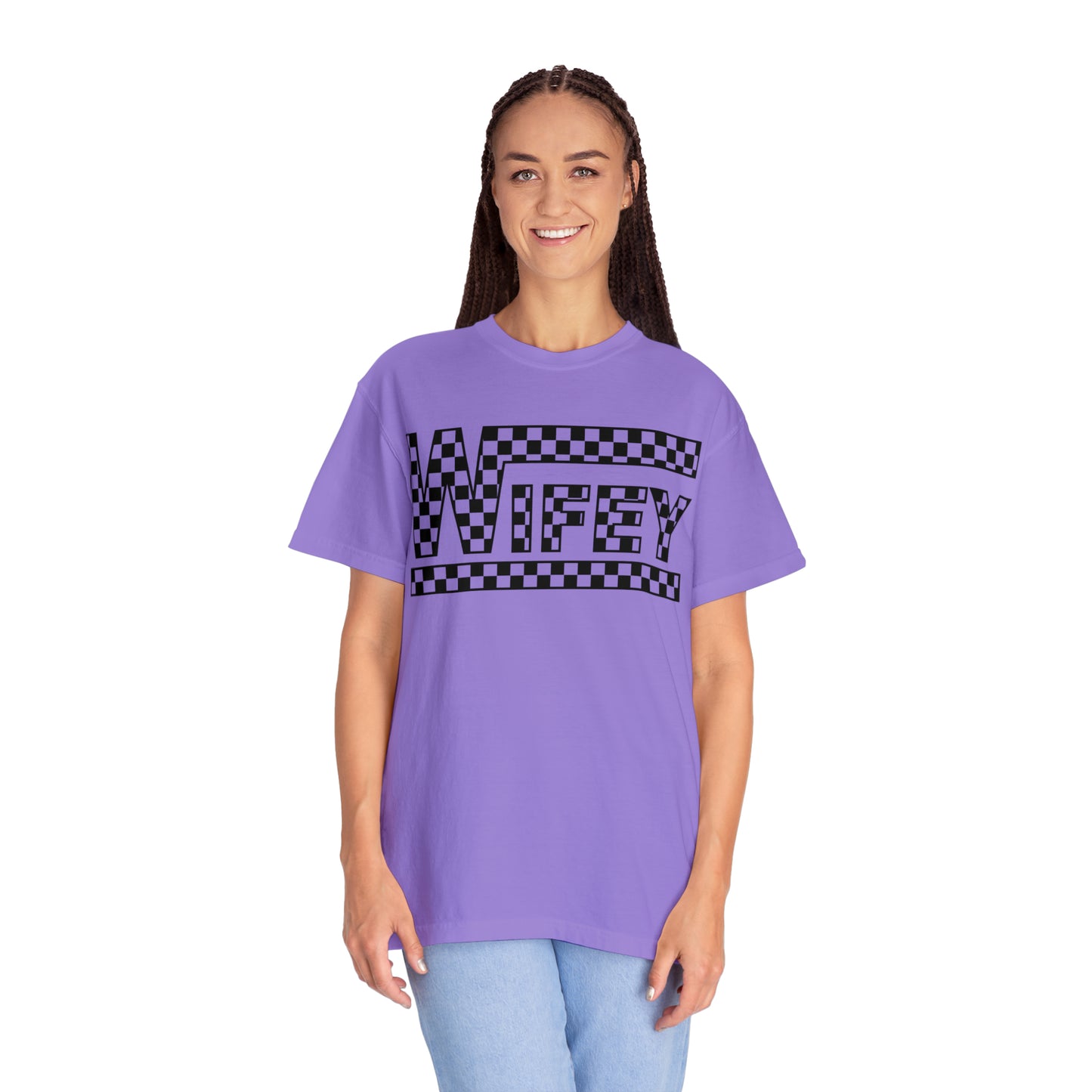 Checkered Wifey Comfort Colors Unisex Garment-Dyed T-shirt