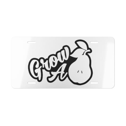 Grow A Pair White Vanity Plate