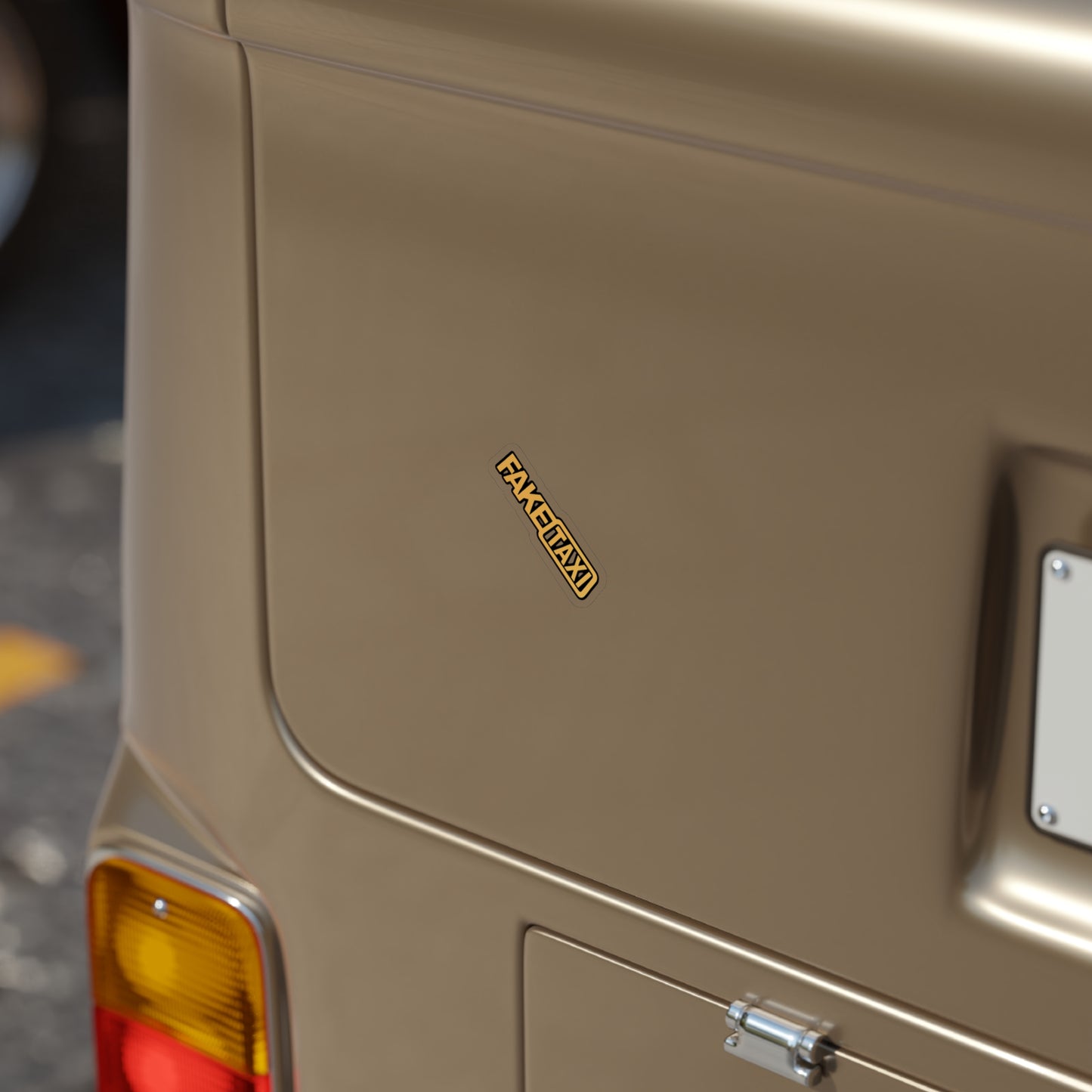 Fake Taxi Transparent Outdoor Vinyl Decal, Die-Cut, 1pc