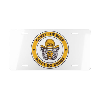 Cokey The Bear White Vanity Plate