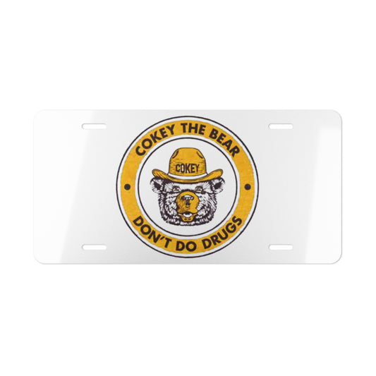 Cokey The Bear White Vanity Plate