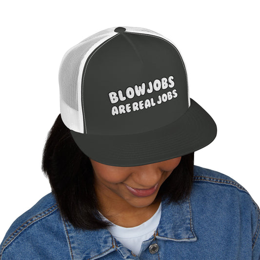 Real Jobs 5 Panel Trucker Cap (Embroidery)