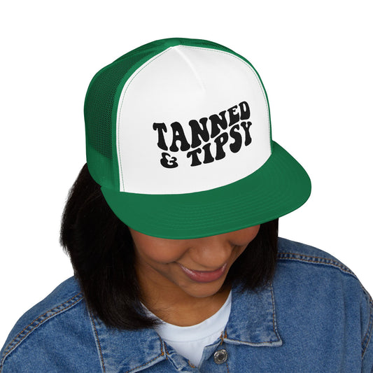 Tanned & Tipsy 5 Panel Trucker Cap (Embroidery)