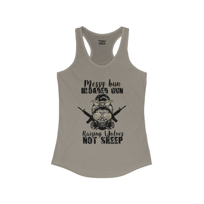 Messy Bun & Loaded G*n Women's Ideal Racerback Tank