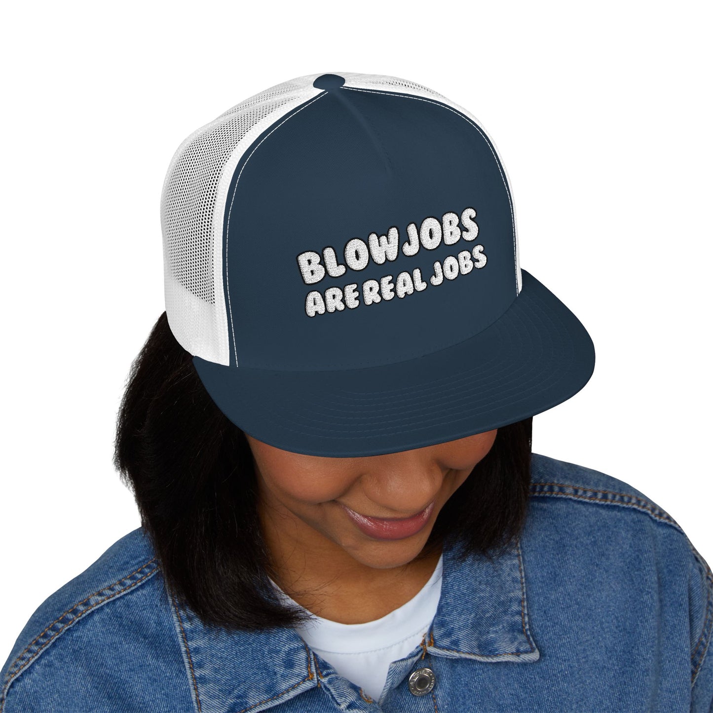 Real Jobs 5 Panel Trucker Cap (Embroidery)